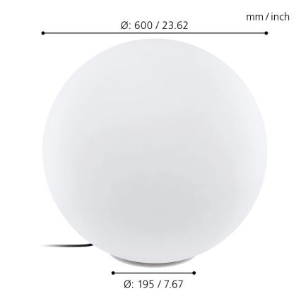 Eglo 98108 - LED RGBW Vanjska svjetiljka MONTEROLO-C LED/9W/230V IP65 Ø600