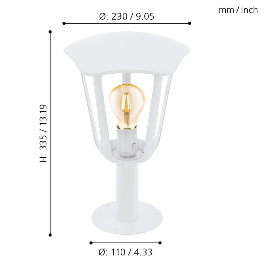 Eglo 98117 - Vanjska lampa MONREALE 1xE27/60W/230V IP44 visina 335 bijela