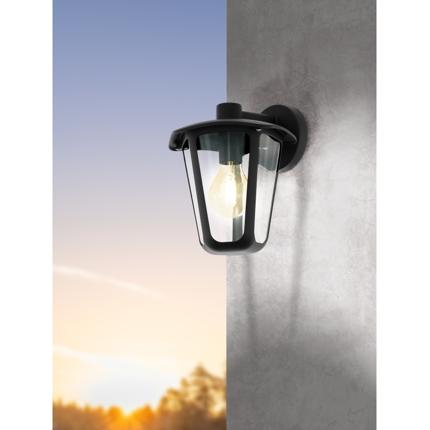 Eglo - Vanjska zidna svjetiljka 1xE27/60W/230V IP4crna