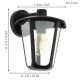 Eglo - Vanjska zidna svjetiljka 1xE27/60W/230V IP4crna