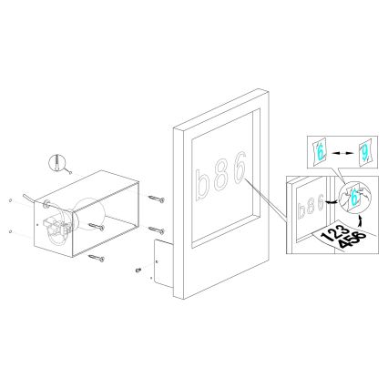 Eglo - Kućni broj 1xE27/28W/230V IP4bijela