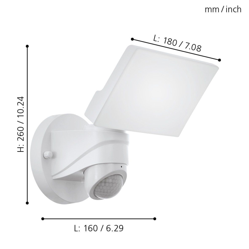 Eglo - LED vanjsko zidno svjetlo sa senzorom LED/15W/230V IP44