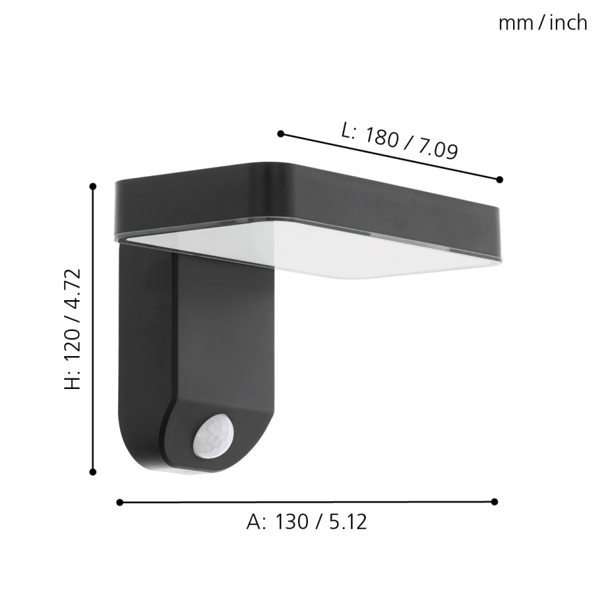Eglo - LED Solarna zidna svjetiljka sa senzorom LED/4,5W/3,7V 2200 mAh IP44