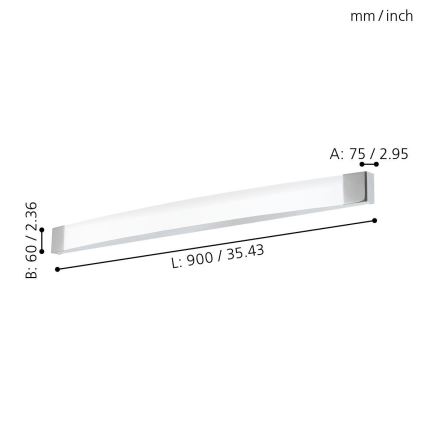 Eglo - LED Zidna svjetiljka za kupaonicu LED/24W/230V IP44