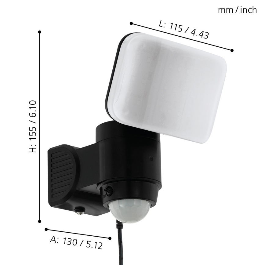 Eglo - LED Solarna zidna svjetiljka sa senzorom LED/3,7V 1800 mAh IP44