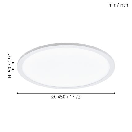 Eglo - LED Prigušiva stropna svjetiljka LED/19,5W/230V + DU