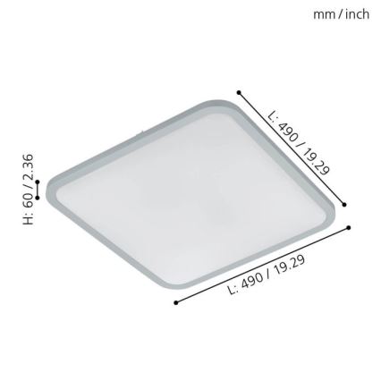 Eglo - LED stropna svjetiljka s prigušivanjem LED/30W/230V + daljinski upravljač