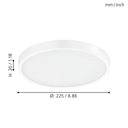 Eglo - LED stropna svjetiljka s prigušivanjem LED/14W/230V + daljinsko upravljanje, promjer 22,5 cm