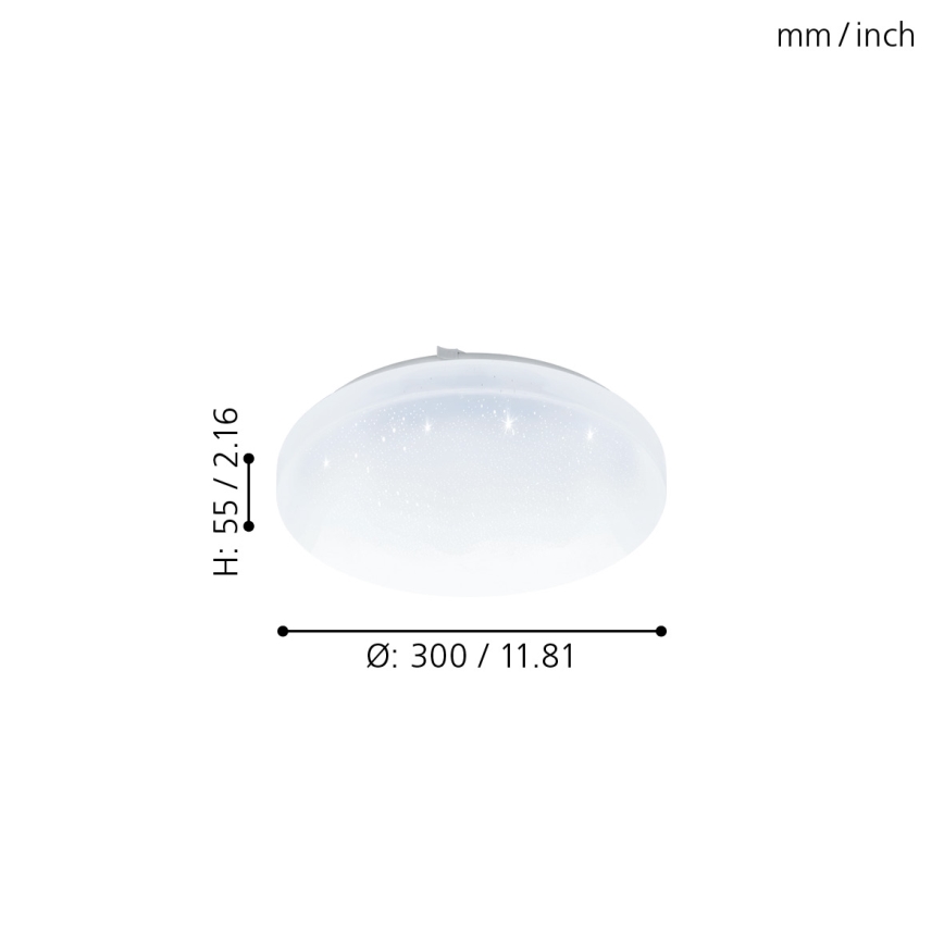 Eglo - LED Prigušiva svjetiljka za kupaonicu LED/12W/230V IP44 + daljinski upravljač