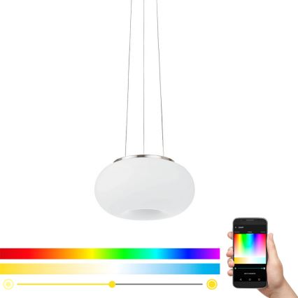 Eglo - LED RGB Dimmabilni luster na užetu OPTICA-C LED/21W/230V promjer 37,5 cm