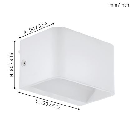 Eglo - LED Zidna svjetiljka LED/6W/230V 3000K bijela