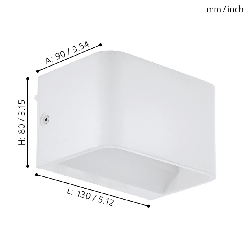 Eglo - LED Zidna svjetiljka LED/6W/230V 3000K bijela