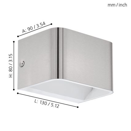Eglo - LED Zidna svjetiljka LED/6W/230V 3000K mat krom