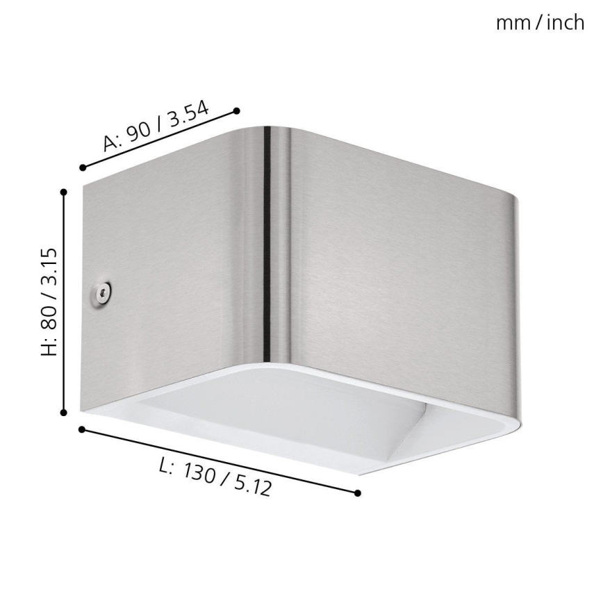 Eglo - LED Zidna svjetiljka LED/6W/230V 3000K mat krom