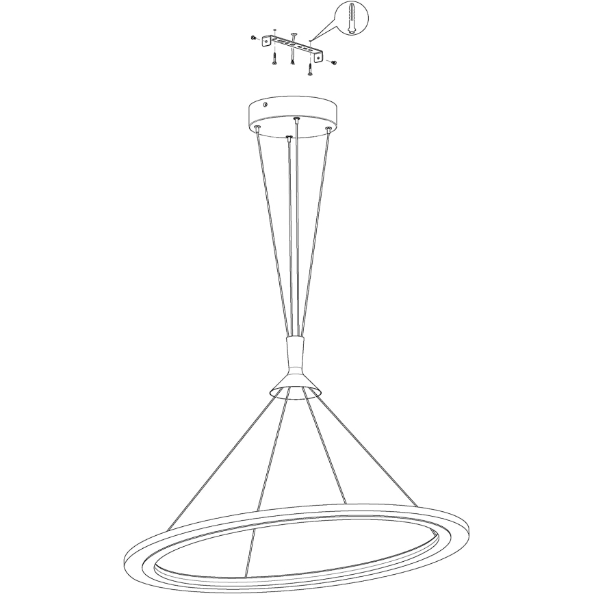 Eglo 98427 - LED RGB luster na sajli HORNITOS-C LED/37W/230V s mogućnošću prigušivanja + daljinski upravljač