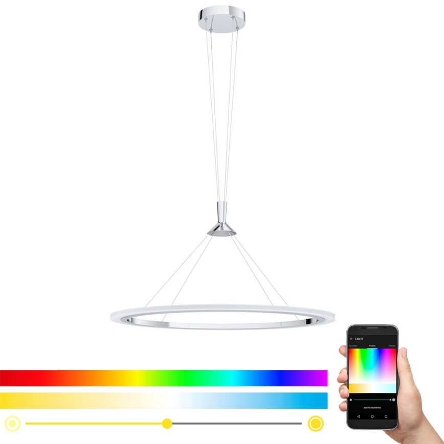 Eglo - LED RGB Prigušivi luster na sajli HORNITOS-C LED/37W/230V + daljinski upravljač