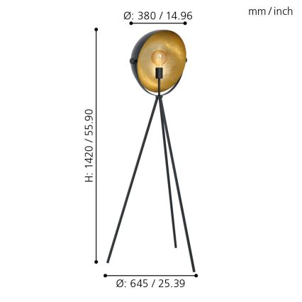 Eglo - Podna lampa 1xE27/40W/230V