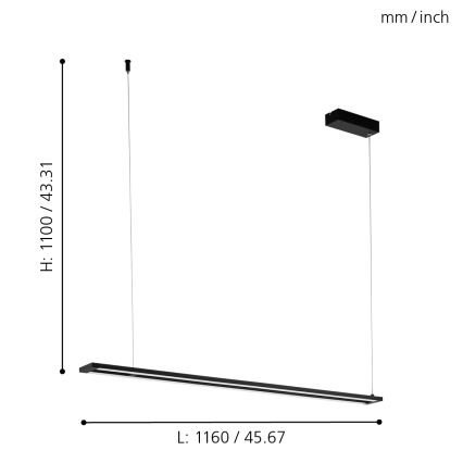 Eglo - LED luster na sajli LED/27W/230V