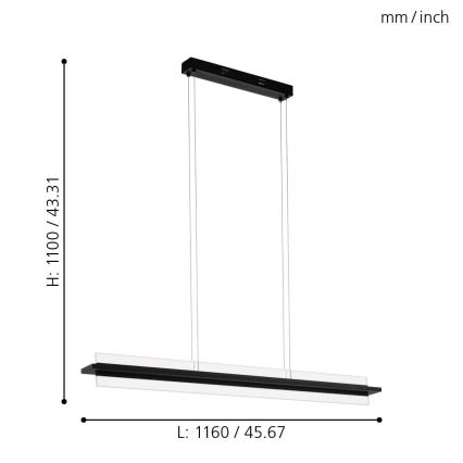 Eglo 98495 - LED Prigušivi luster na sajli SPADAFORA LED/15W/230V