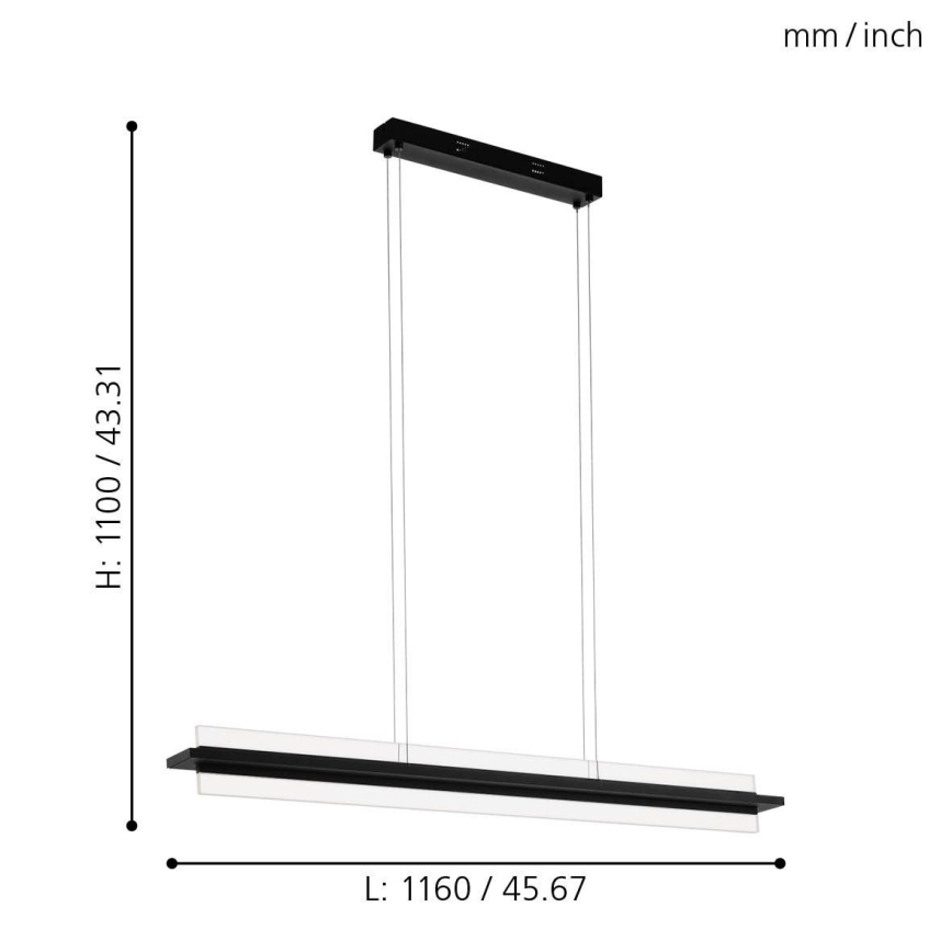 Eglo 98495 - LED Prigušivi luster na sajli SPADAFORA LED/15W/230V