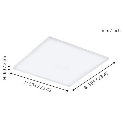 Eglo - LED RGB Prigušiva stropna svjetiljka TURCONA-C LED/30W/230V + DU