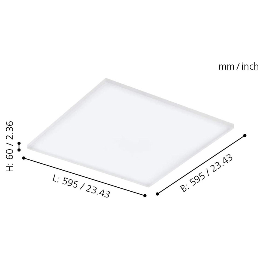 Eglo - LED RGB Prigušiva stropna svjetiljka TURCONA-C LED/30W/230V + DU