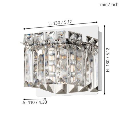 Eglo - LED Zidna svjetiljka 1xG9/3W/230V sjajni krom