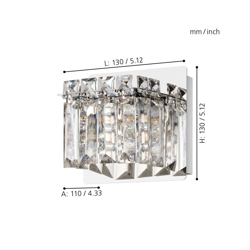Eglo - LED Zidna svjetiljka 1xG9/3W/230V sjajni krom