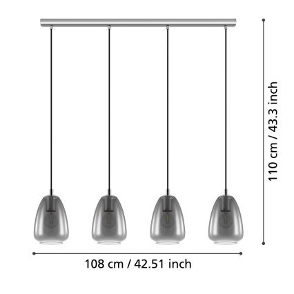 Eglo - Luster na sajli 4xE27/40W/230V