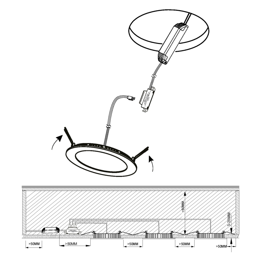 Eglo - SET 3x LED Ugradbena svjetiljka za kupaonicu FUEVA 1xLED/2,8W/230V IP44 sjajni krom