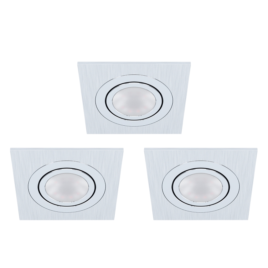 Eglo - SET 3xLED Ugradbena svjetiljka AREITIO 3xGU10/5W/230V