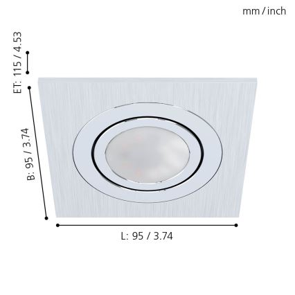 Eglo - SET 3xLED Ugradbena svjetiljka AREITIO 3xGU10/5W/230V