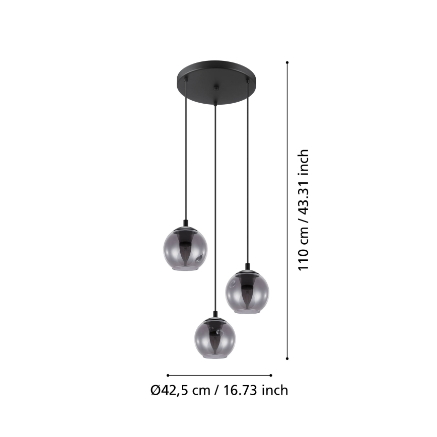 Eglo 98653 - Luster na sajli ARISCANI 3xE27/40W/230V