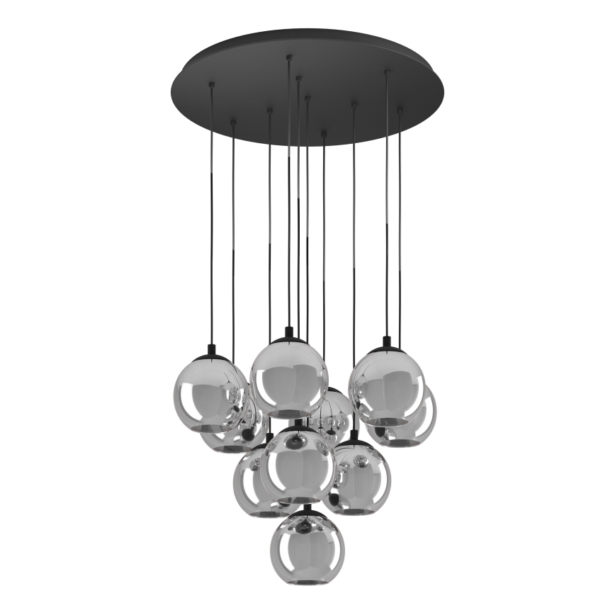 Eglo - Luster na sajli 10xE27/40W/230V crna/sjajni krom