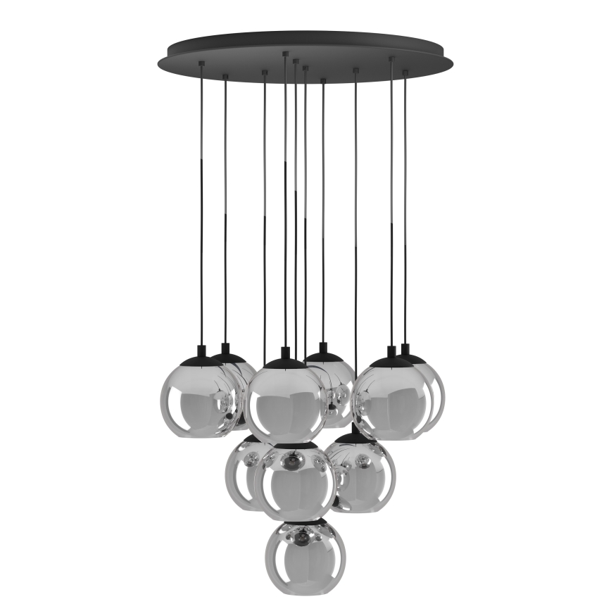 Eglo - Luster na sajli 10xE27/40W/230V crna/sjajni krom