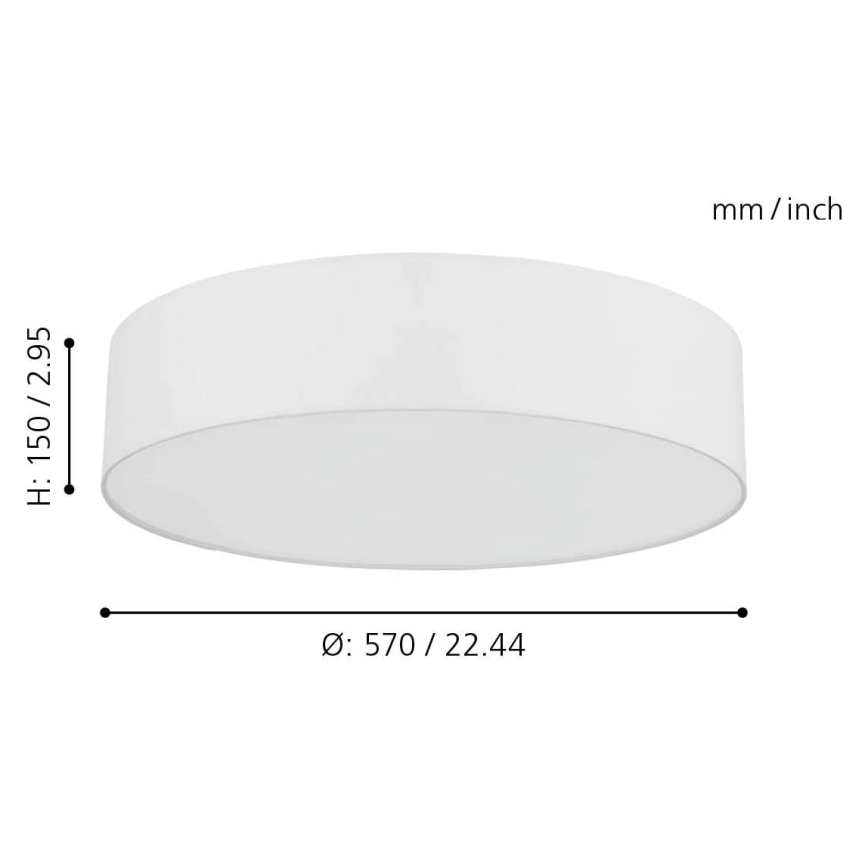 Eglo - LED RGB Prigušiva stropna svjetiljka ROMAO-C LED/33W/230V + DU