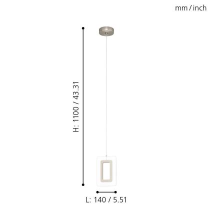 Eglo - LED luster na sajli LED/5,4W/230V