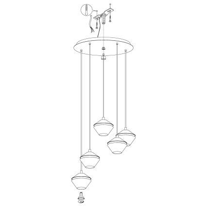 Eglo - LED luster na sajli 5xGU10/5W/230V