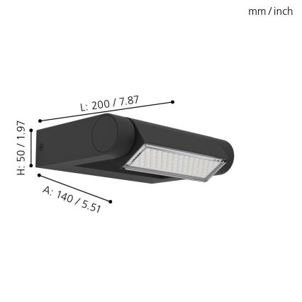 Eglo - LED Vanjska zidna svjetiljka LED/4,8W/230V IP44
