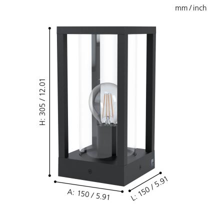 Eglo - Vanjska lampa 1xE27/40W/230V IP54