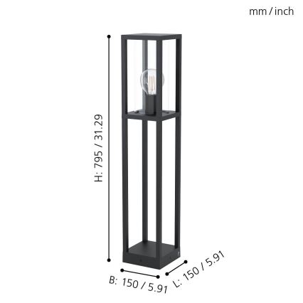 Eglo - Vanjska lampa 1xE27/40W/230V IP54
