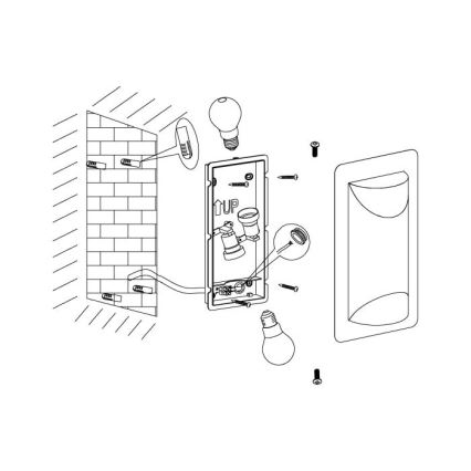 Eglo 98716 - Vanjsko zidno svjetlo CISTIERNA 1 2xE27/10W/230V IP44