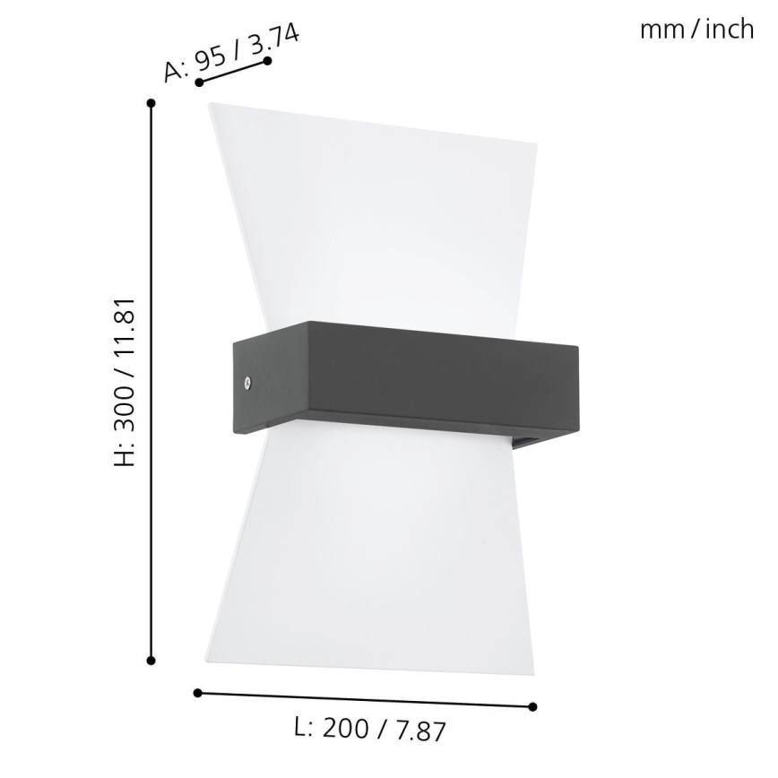 Eglo - LED Vanjska zidna svjetiljka LED/4,8W/230V IP44