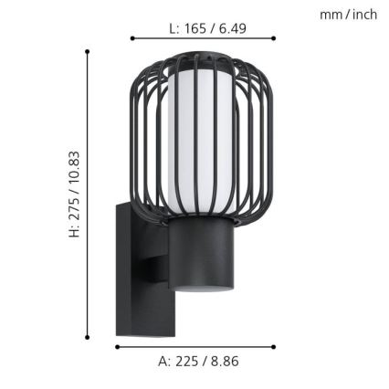 Eglo - Vanjska zidna svjetiljka 1xE27/28W/230V IP44