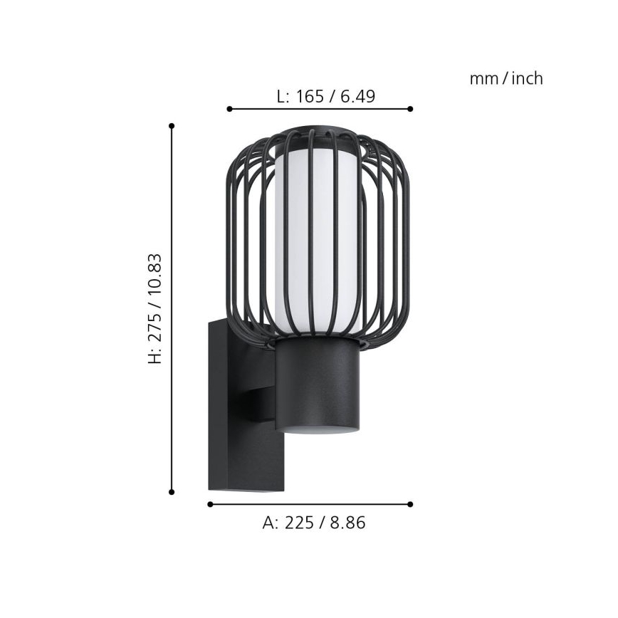 Eglo - Vanjska zidna svjetiljka 1xE27/28W/230V IP44