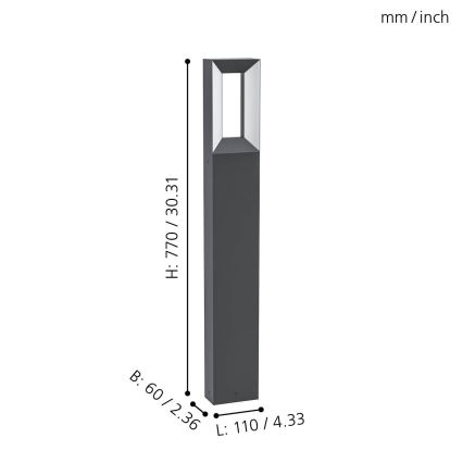 Eglo - LED Vanjska lampa 2xLED/5W/230V IP44 77 cm