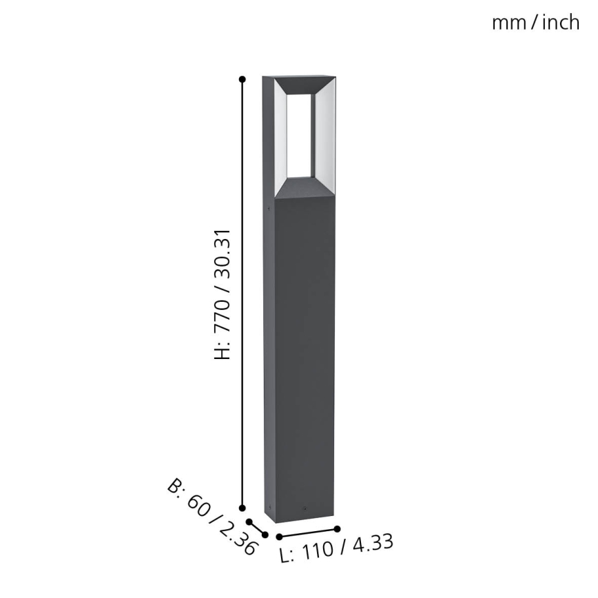 Eglo - LED Vanjska lampa 2xLED/5W/230V IP44 77 cm