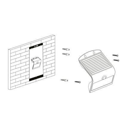 Eglo - Solarna svjetiljka sa senzorom LED/3,2W/3,7V 2000 mAh IP54