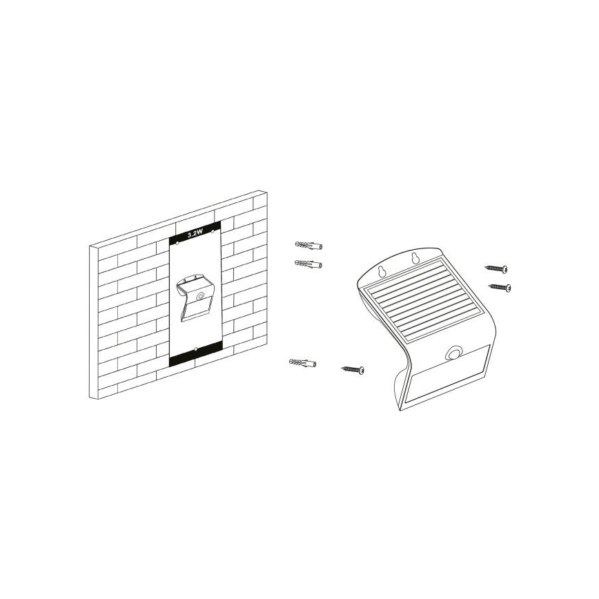 Eglo - Solarna svjetiljka sa senzorom LED/3,2W/3,7V 2000 mAh IP54