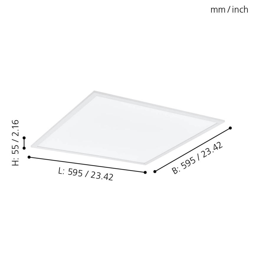 Eglo - LED RGBW Prigušiva stropna svjetiljka LED/32,5W/230V 2700-6500K 60x60 cm + daljinski upravljač